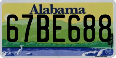 AL license plate 67BE688