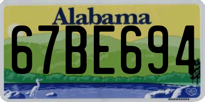 AL license plate 67BE694