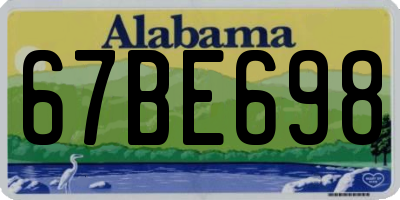 AL license plate 67BE698