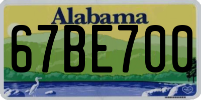 AL license plate 67BE700