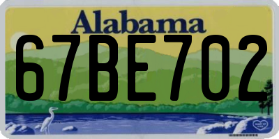 AL license plate 67BE702