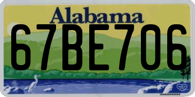 AL license plate 67BE706