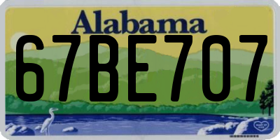 AL license plate 67BE707