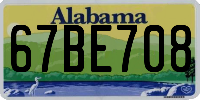 AL license plate 67BE708