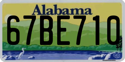 AL license plate 67BE710