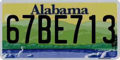 AL license plate 67BE713