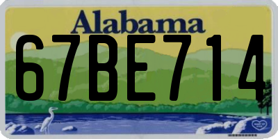 AL license plate 67BE714