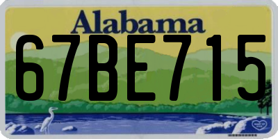 AL license plate 67BE715
