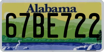 AL license plate 67BE722