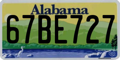 AL license plate 67BE727
