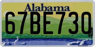 AL license plate 67BE730