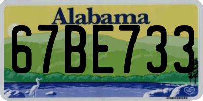 AL license plate 67BE733