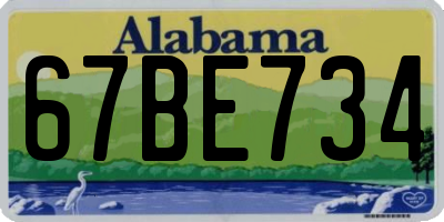 AL license plate 67BE734
