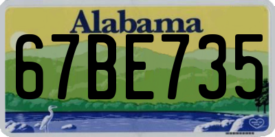 AL license plate 67BE735