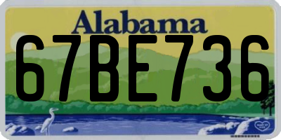 AL license plate 67BE736