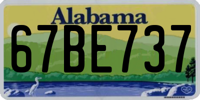 AL license plate 67BE737