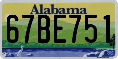 AL license plate 67BE751