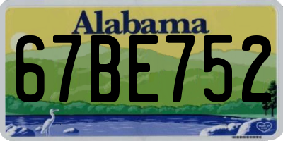 AL license plate 67BE752