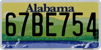 AL license plate 67BE754