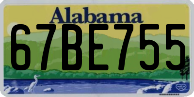 AL license plate 67BE755