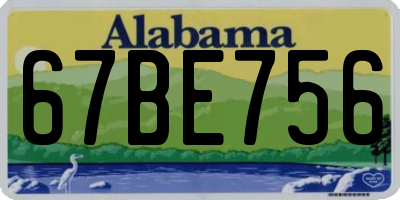 AL license plate 67BE756