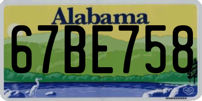 AL license plate 67BE758