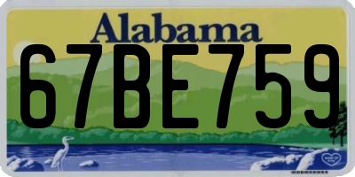AL license plate 67BE759