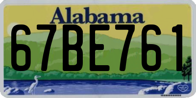 AL license plate 67BE761