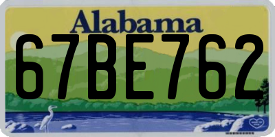AL license plate 67BE762