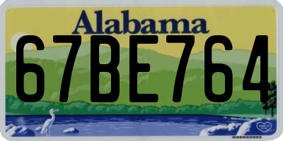 AL license plate 67BE764