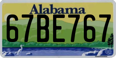 AL license plate 67BE767