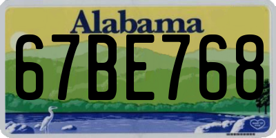 AL license plate 67BE768