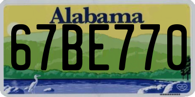 AL license plate 67BE770