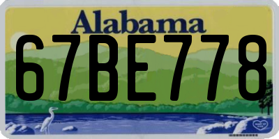 AL license plate 67BE778