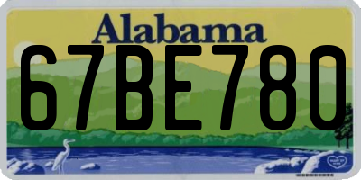 AL license plate 67BE780