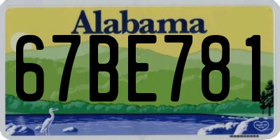 AL license plate 67BE781