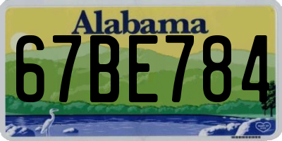 AL license plate 67BE784