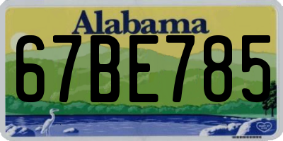 AL license plate 67BE785
