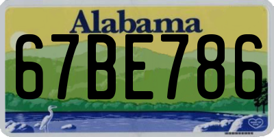 AL license plate 67BE786