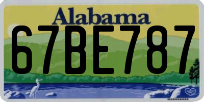 AL license plate 67BE787