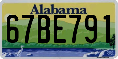 AL license plate 67BE791