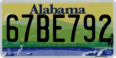 AL license plate 67BE792