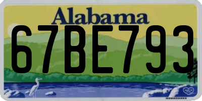 AL license plate 67BE793
