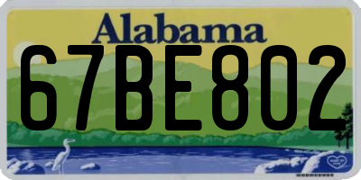 AL license plate 67BE802