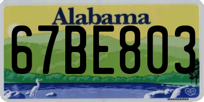 AL license plate 67BE803