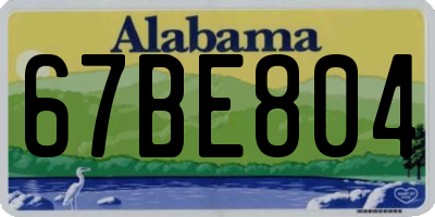 AL license plate 67BE804