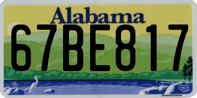 AL license plate 67BE817