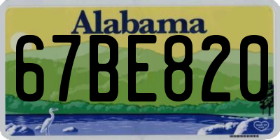 AL license plate 67BE820