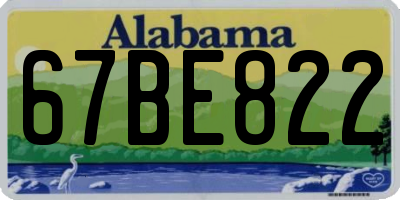 AL license plate 67BE822