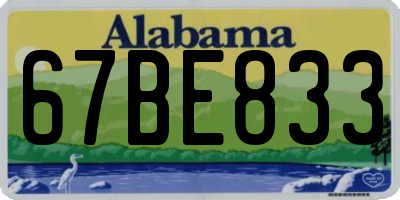 AL license plate 67BE833
